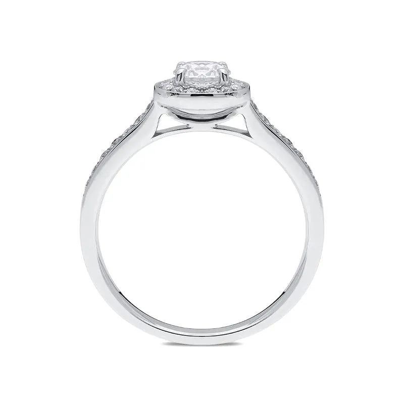 18ct White Gold 0.55ct Diamond Brilliant Cut Halo Ring sold by Jura Watches product image thumbnail 2