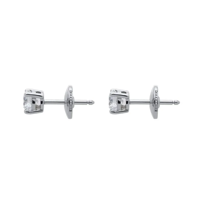 18ct White Gold 1.03ct Diamond Solitaire Stud Earrings sold by Jura Watches product image thumbnail 2