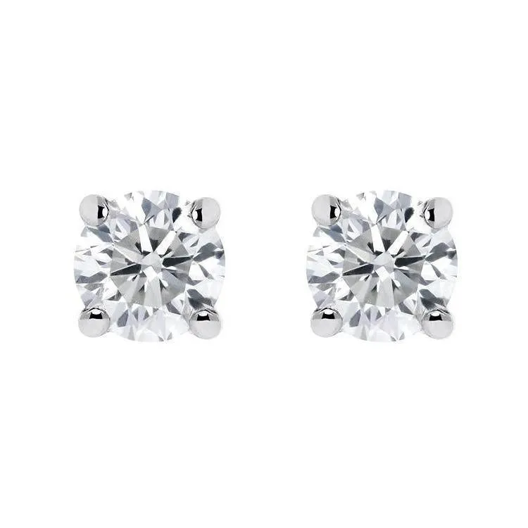 18ct White Gold 1.03ct Diamond Solitaire Stud Earrings sold by Jura Watches
