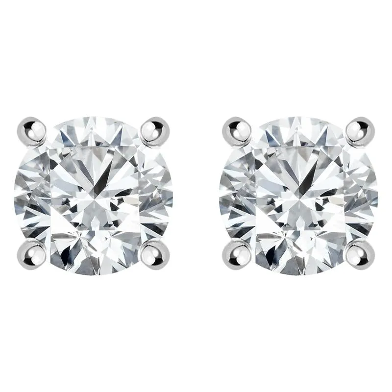 18ct White Gold 1.01ct Diamond Solitaire Stud Earring sold by Jura Watches