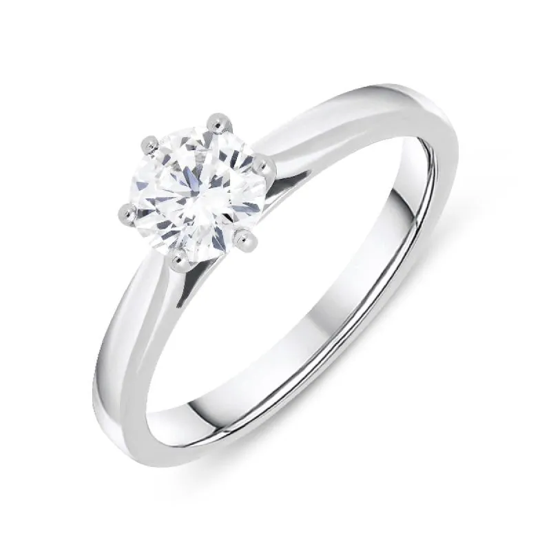 18ct White Gold 0.71ct Diamond Brilliant Cut Solitaire Ring sold by Jura Watches