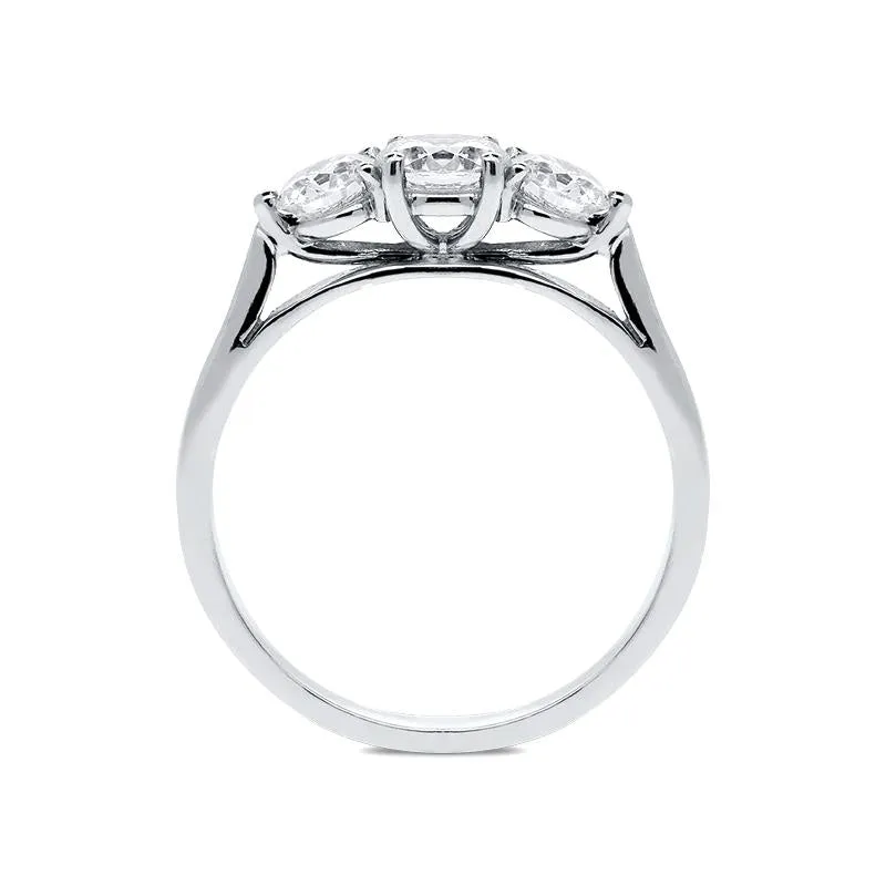 18ct White Gold 1.03ct Diamond Brilliant Cut Trilogy Ring sold by Jura Watches product image thumbnail 2