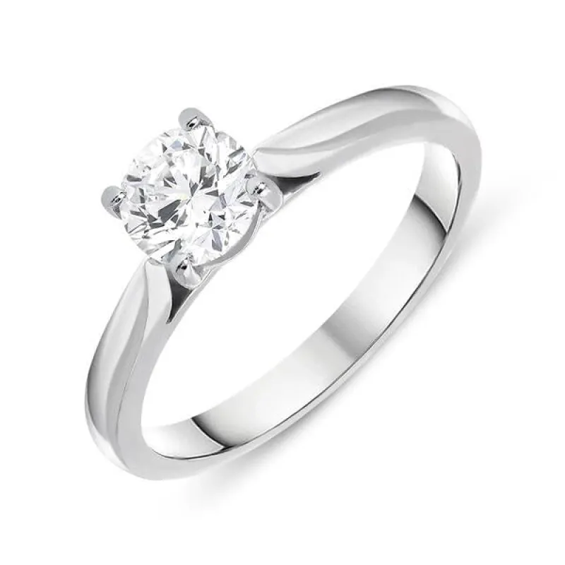 18ct White Gold 0.71ct Diamond Brilliant Cut Solitaire Ring sold by Jura Watches