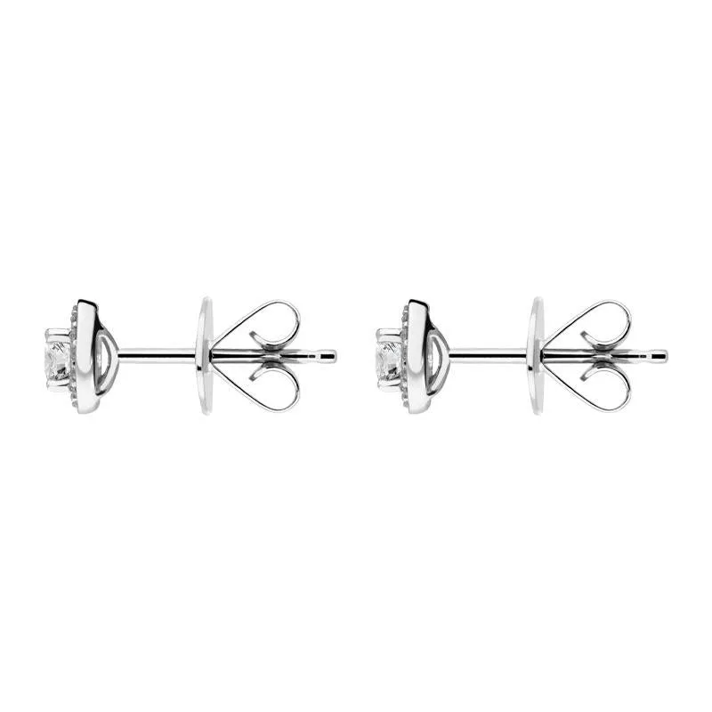 18ct White Gold 0.69ct Diamond Halo Stud Earrings sold by Jura Watches product image thumbnail 2