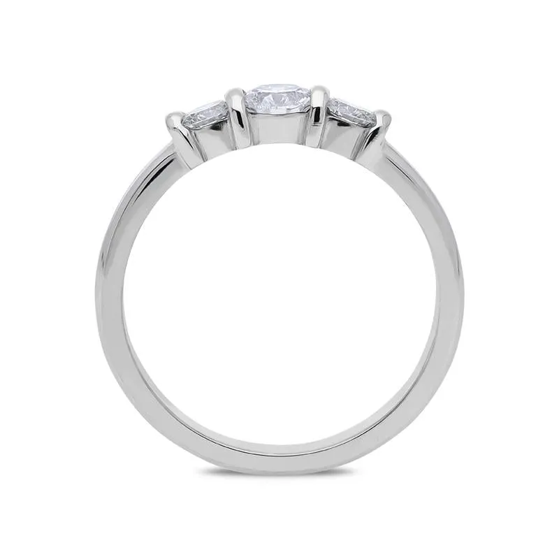 18ct White Gold 0.50ct Diamond Trilogy Bar Set Ring sold by Jura Watches product image thumbnail 2