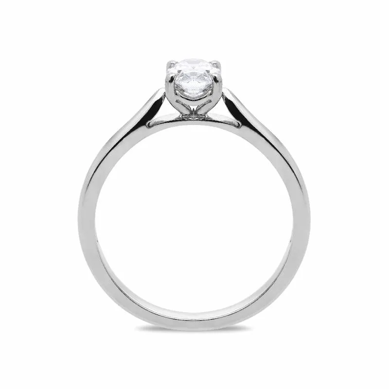18ct White Gold 0.50ct Diamond Oval Cut Solitaire Ring sold by Jura Watches product image thumbnail 2