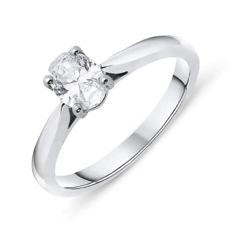 18ct White Gold 0.50ct Diamond Oval Cut Solitaire Ring sold by Jura Watches