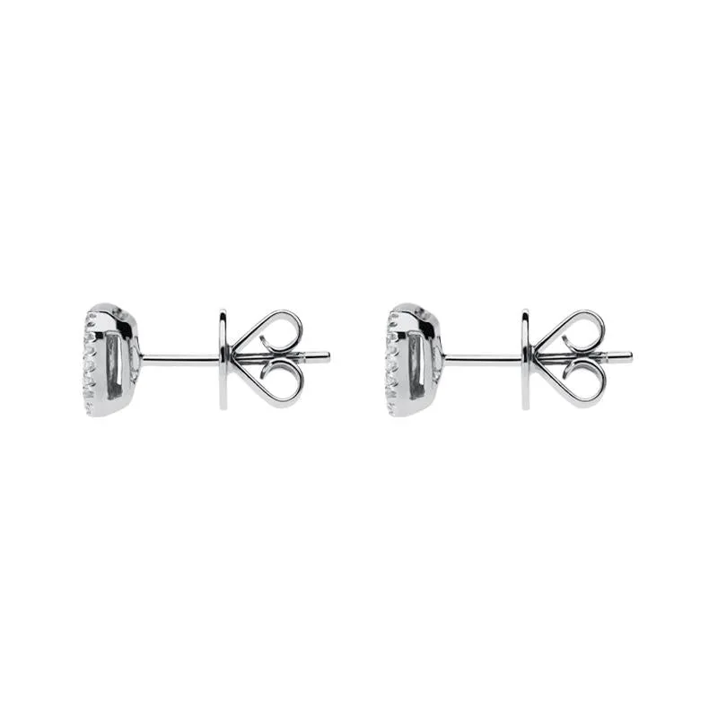 18ct White Gold 0.50ct Diamond Cushion Cluster Stud Earrings sold by Jura Watches product image thumbnail 2