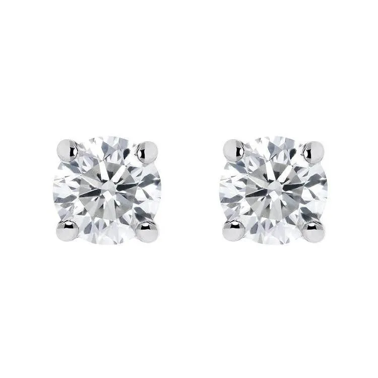18ct White Gold 0.48ct Diamond Solitaire Stud Earrings sold by Jura Watches