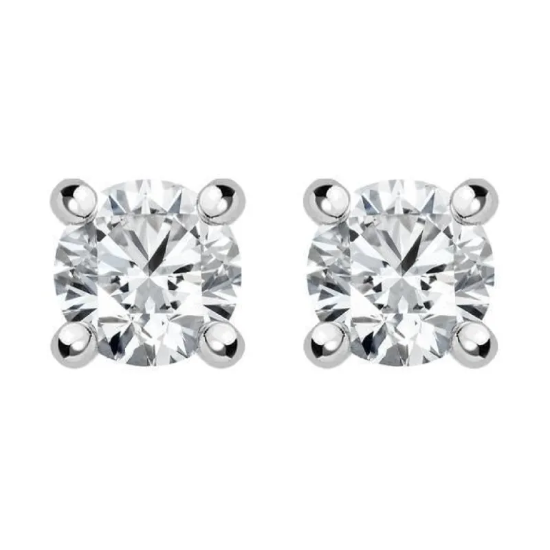 18ct White Gold 0.60ct Diamond Solitaire Stud Earrings sold by Jura Watches