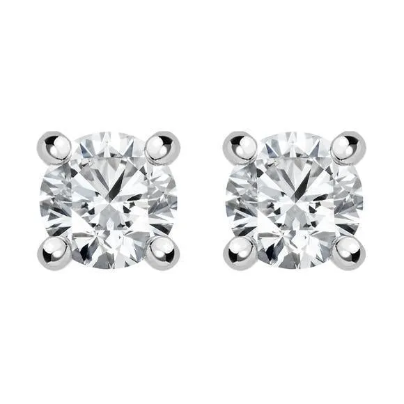 18ct White Gold 0.60ct Diamond Solitaire Stud Earrings sold by Jura Watches