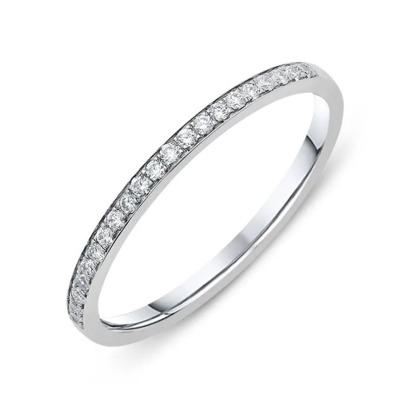 Platinum 0.10ct Diamond Brilliant Cut Half Eternity Ring sold by Jura Watches