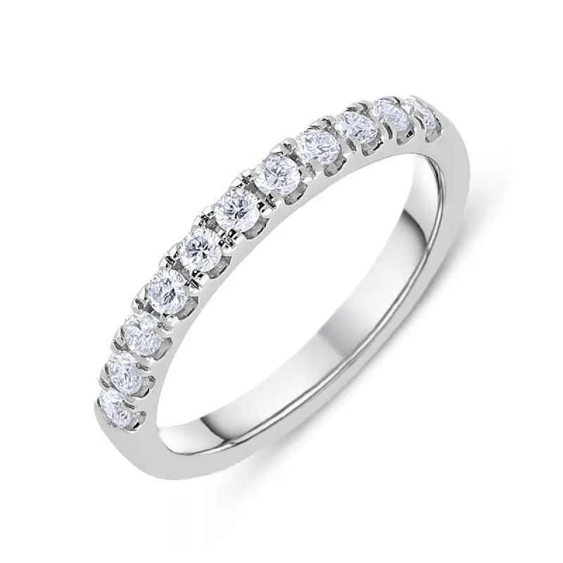 Platinum 0.30ct Diamond Claw Set Wedding Half Eternity Ring sold by Jura Watches