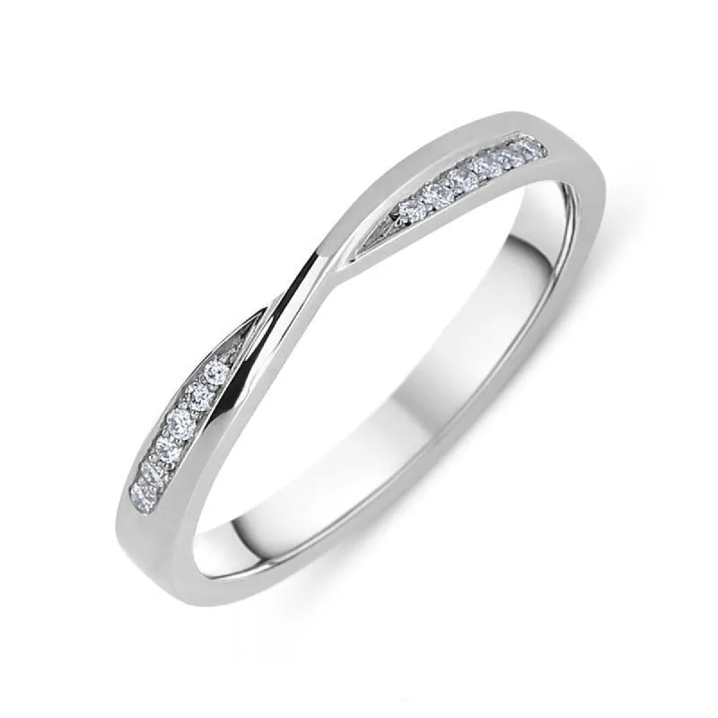 Platinum Diamond Brilliant Cut Crossover Wedding Ring sold by Jura Watches