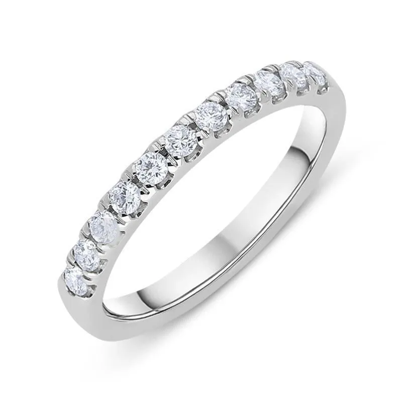 Platinum 0.25ct Diamond Claw Set Wedding Half Eternity Ring sold by Jura Watches