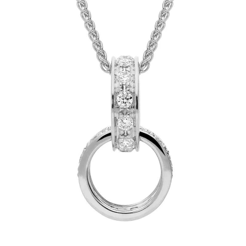 18ct White Gold 0.46ct Diamond Interlocking Circles Necklace sold by Jura Watches