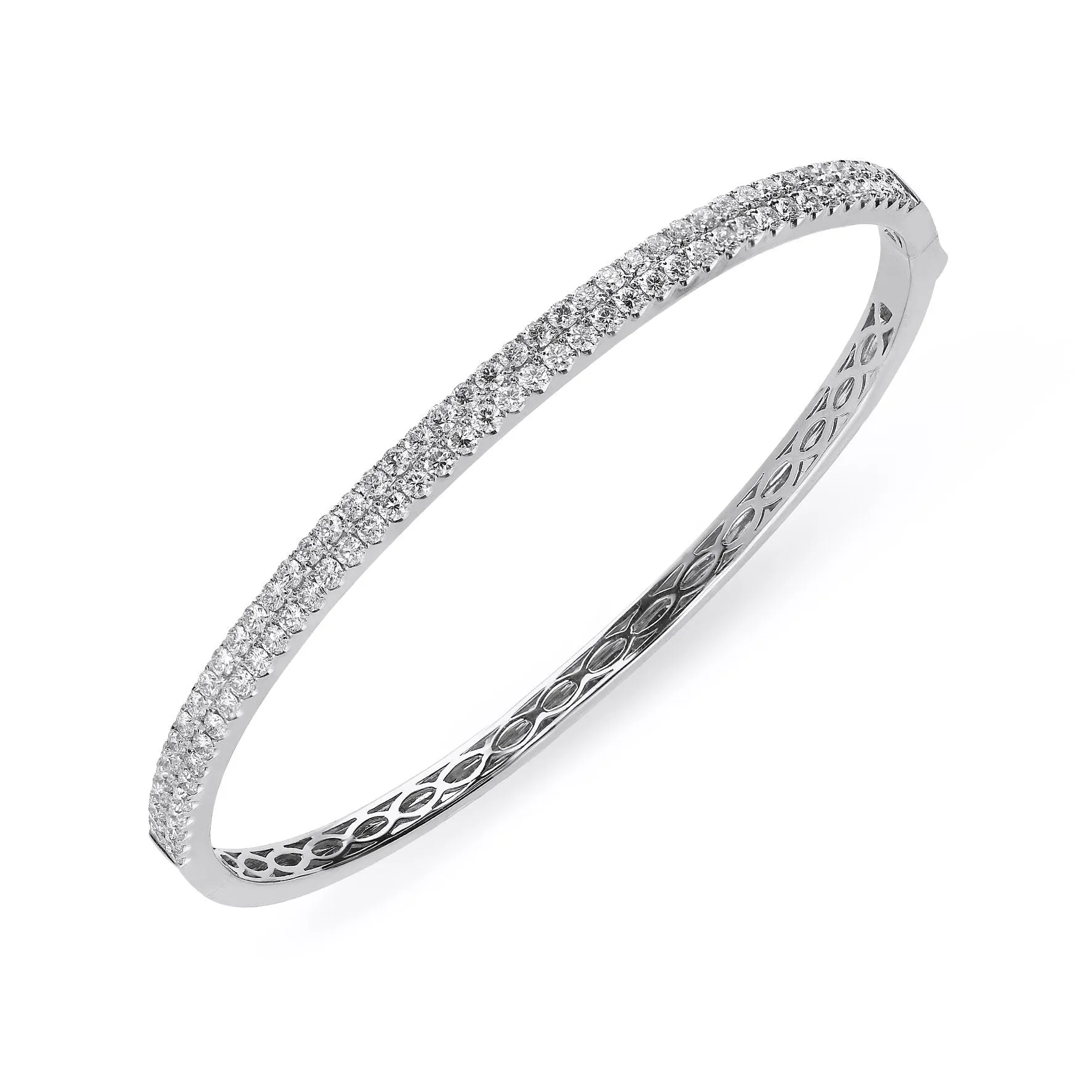 18ct White Gold 1.87ct Diamond Hinged Bangle sold by Jura Watches