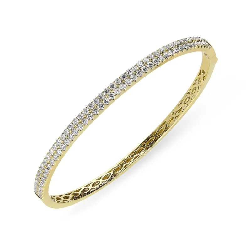 18ct Yellow Gold 1.87ct Diamond Hinged Bangle sold by Jura Watches