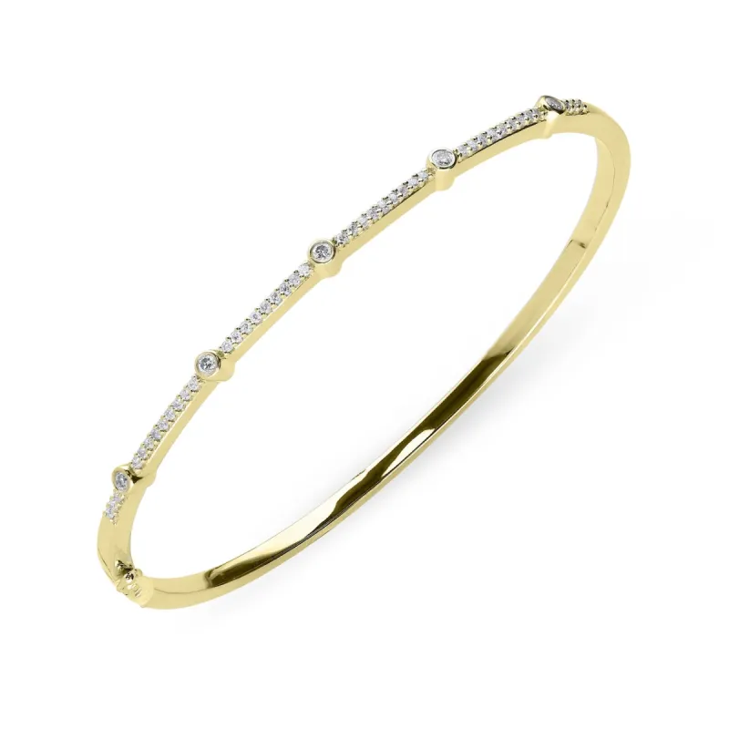 18ct Yellow Gold 0.35ct Diamond Hinged Bangle sold by Jura Watches