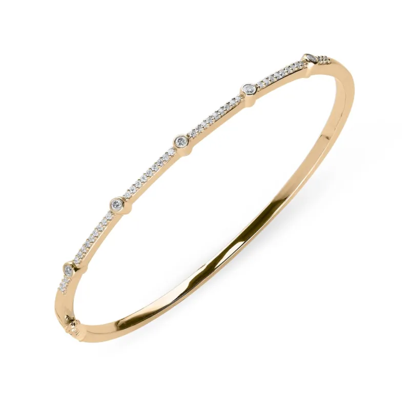 18ct Rose Gold 0.35ct Diamond Hinged Bangle sold by Jura Watches