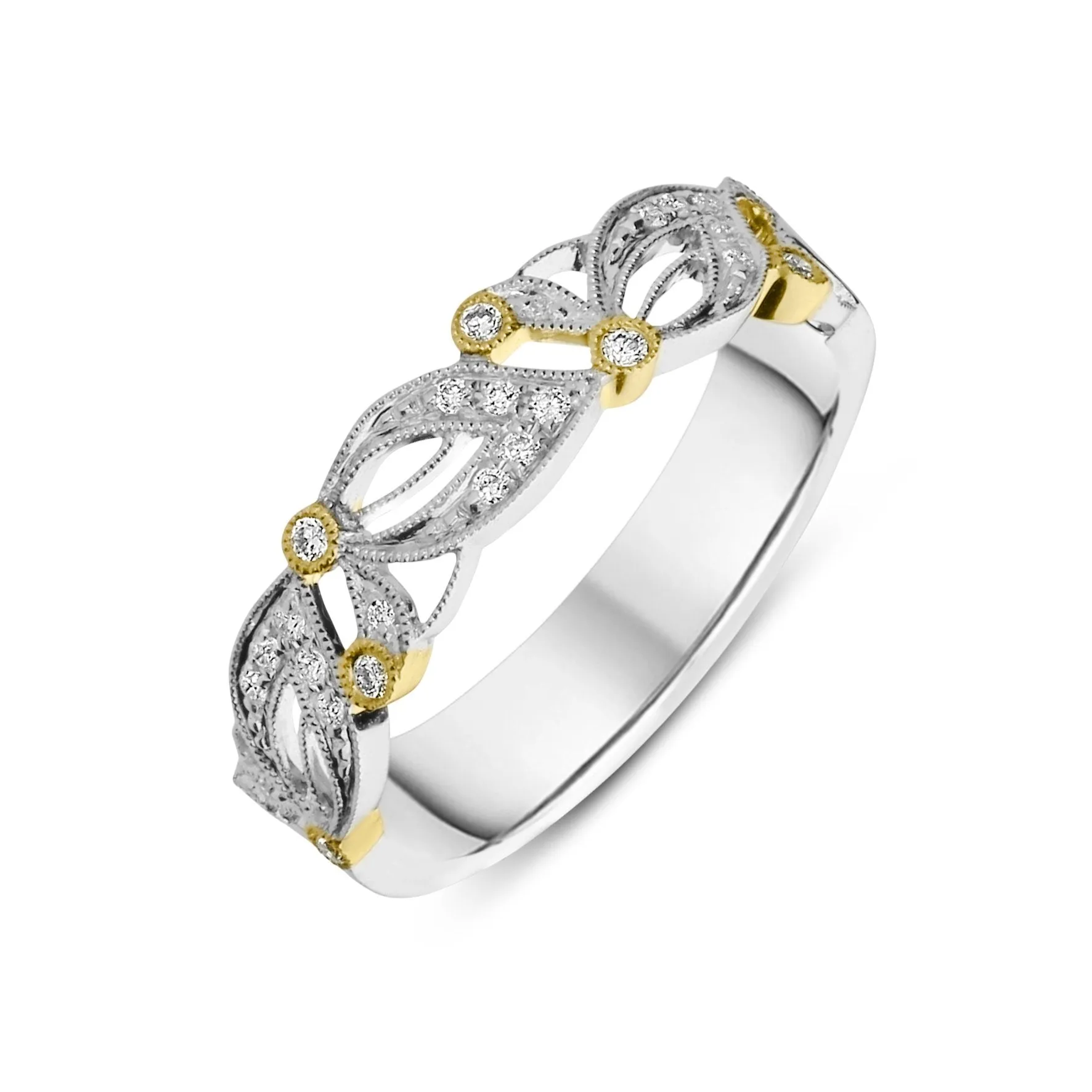 18ct White Gold 0.16ct Diamond Floral Ring sold by Jura Watches