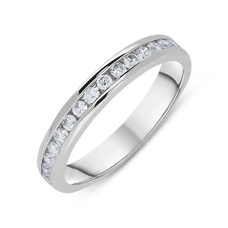 Platinum 0.30ct Diamond Brilliant Cut Wedding Half Eternity Ring sold by Jura Watches