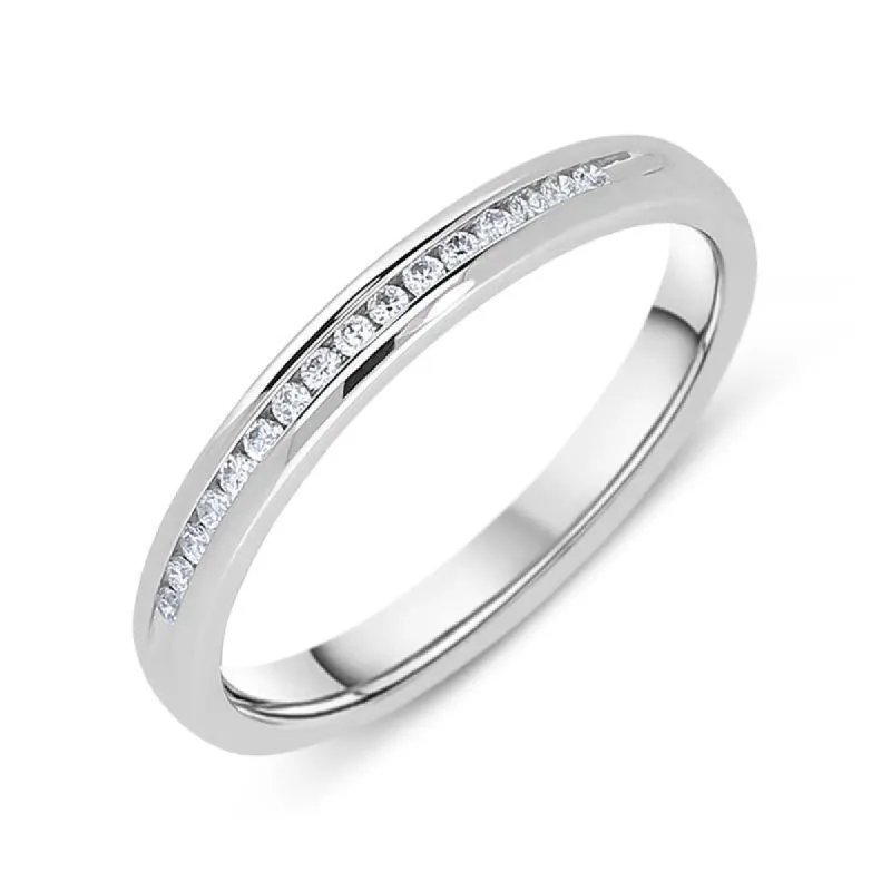 Platinum 0.07ct Diamond Brilliant Cut Wedding Half Eternity Ring sold by Jura Watches