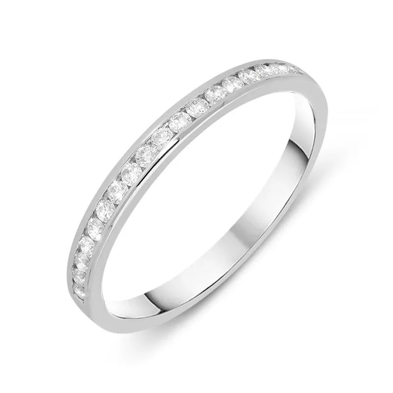 18ct White Gold 0.19ct Diamond Channel Set Half Eternity Ring sold by Jura Watches