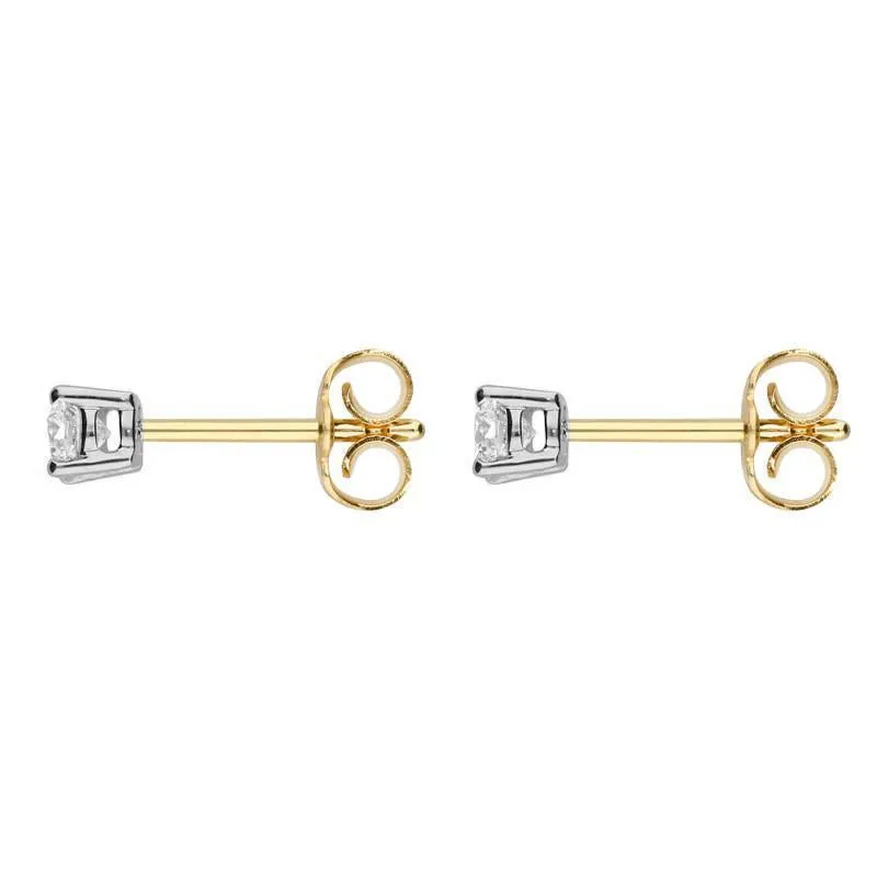 18ct Yellow Gold 0.32ct Diamond Solitaire Princess Cut Stud Earrings sold by Jura Watches product image thumbnail 2