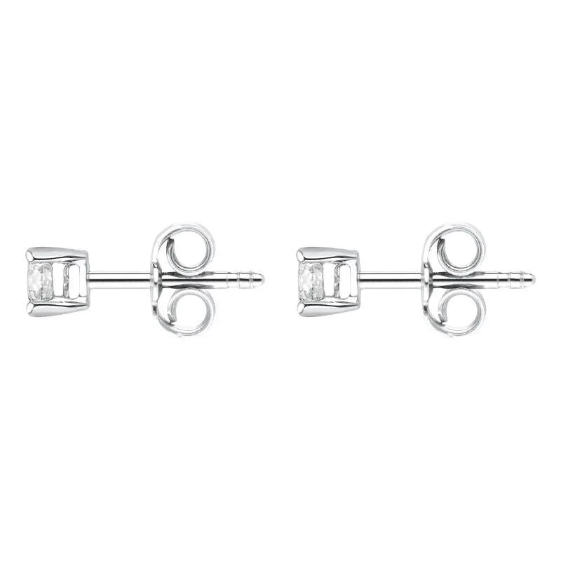 18ct White Gold 0.80ct Diamond Solitaire Brilliant Cut Stud Earrings sold by Jura Watches product image thumbnail 2