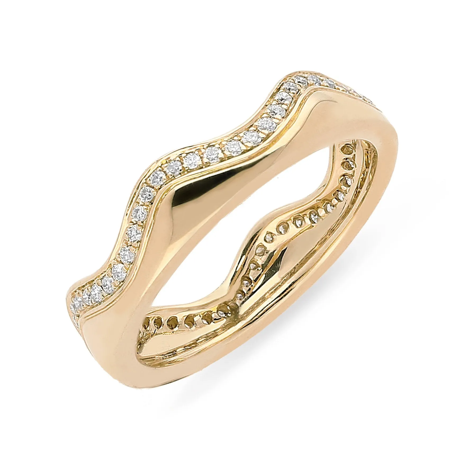 18ct Rose Gold 0.24ct Diamond Wave Stacking Ring sold by Jura Watches
