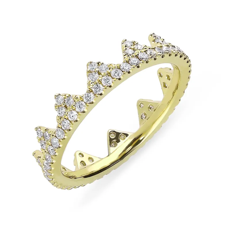 18ct Yellow Gold 0.63ct Diamond Geometric Stacking Ring sold by Jura Watches