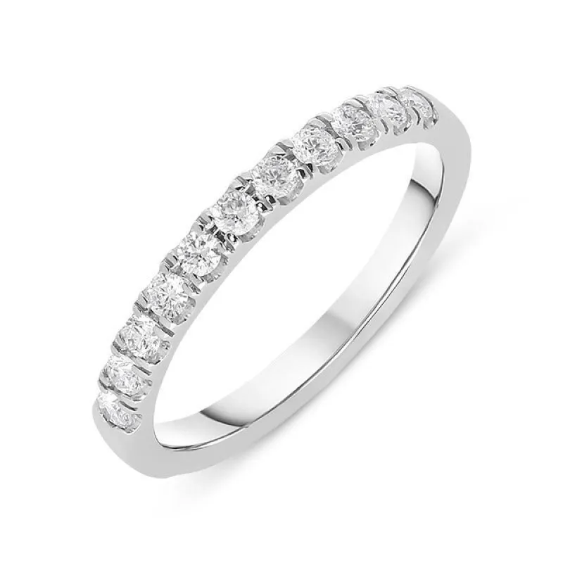 18ct White Gold 0.30ct Diamond Wedding Half Eternity Ring sold by Jura Watches
