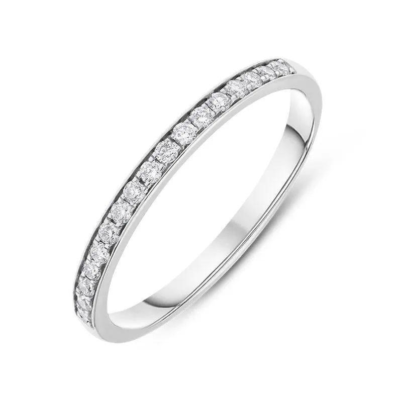 18ct White Gold 0.25ct Diamond Brilliant Cut Wedding Half Eternity Ring sold by Jura Watches