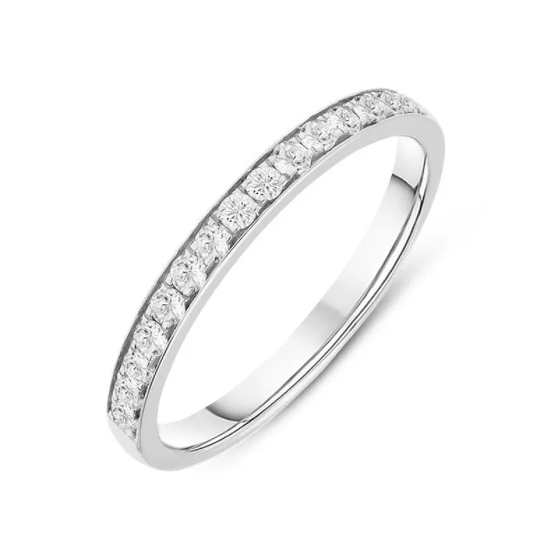 18ct White Gold 0.20ct Diamond Brilliant Cut Wedding Half Eternity Ring sold by Jura Watches