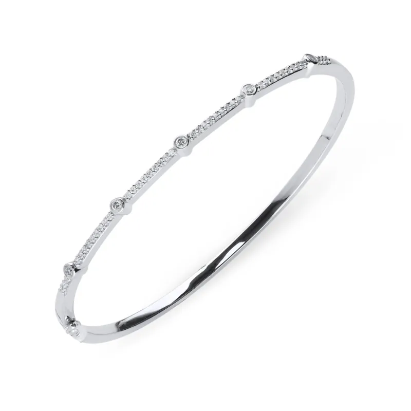 18ct White Gold 0.35ct Diamond Hinged Bangle sold by Jura Watches