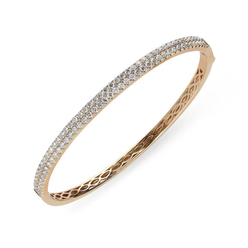 18ct Rose Gold 1.87ct Diamond Hinged Bangle sold by Jura Watches