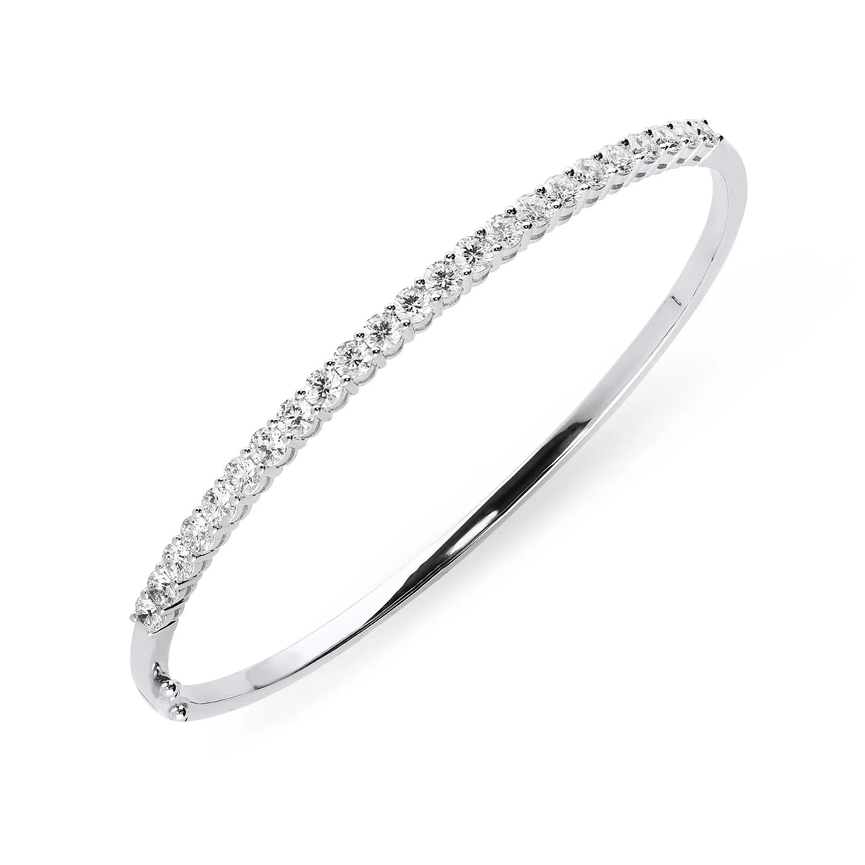 18ct White Gold 2.02ct Diamond Hinged Bangle sold by Jura Watches