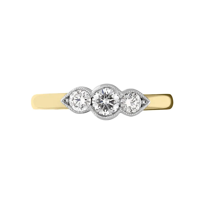 18ct Yellow Gold 0.53ct Diamond Trilogy Ring sold by Jura Watches product image thumbnail 3