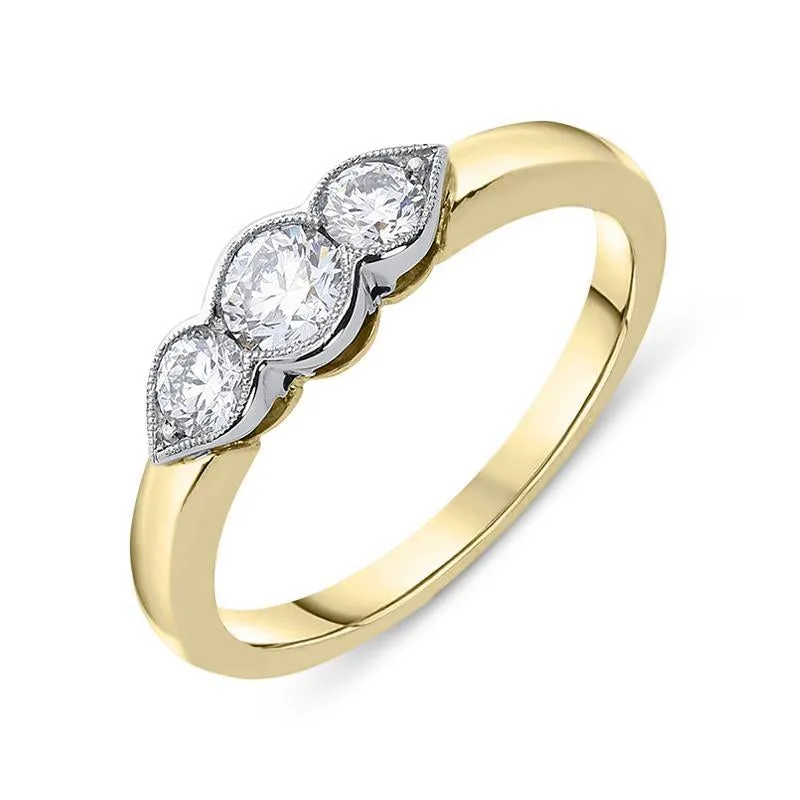 18ct Yellow Gold 0.53ct Diamond Trilogy Ring sold by Jura Watches