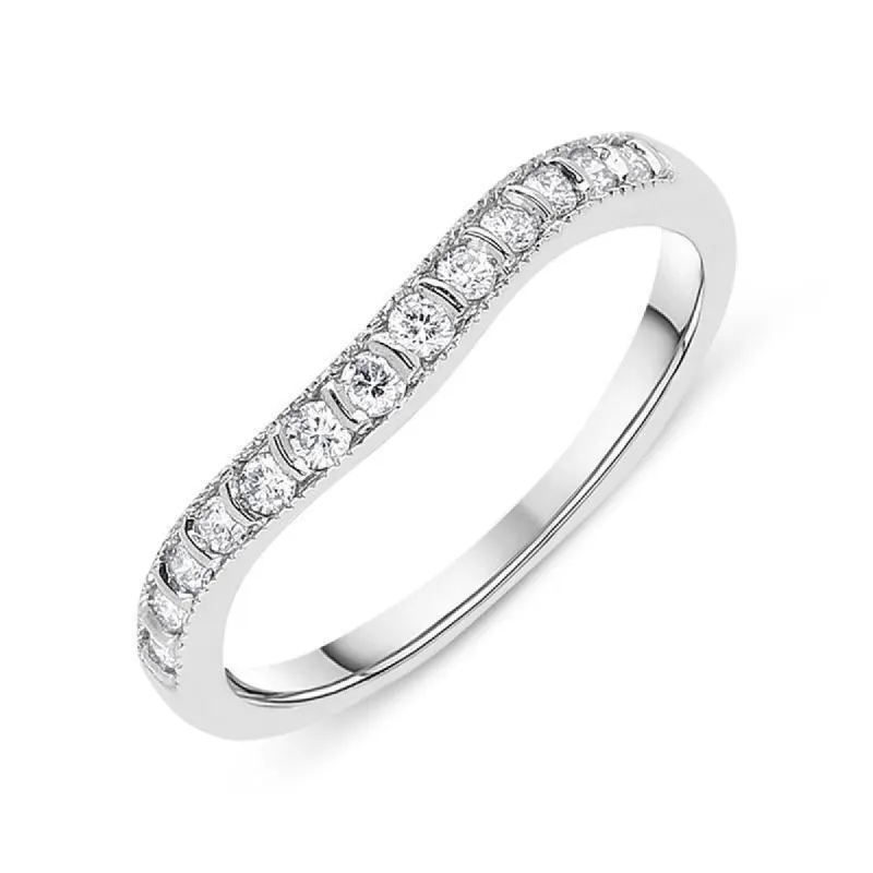 Platinum 0.18ct Diamond Wedding Half Eternity Ring sold by Jura Watches