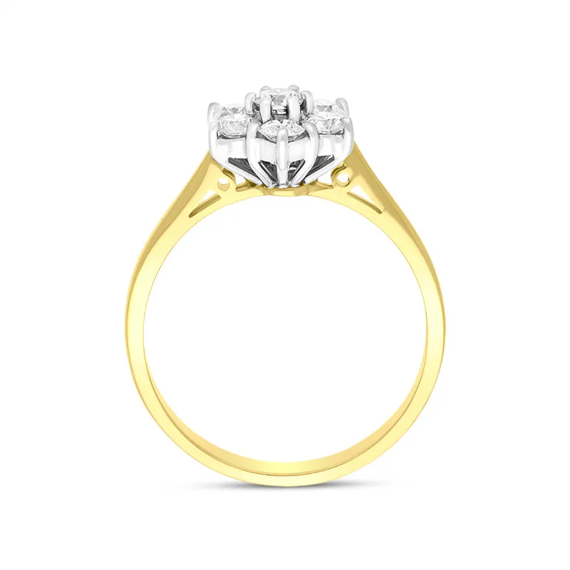 18ct Yellow Gold 0.44ct Diamond Flower Cluster Ring sold by Jura Watches product image thumbnail 3