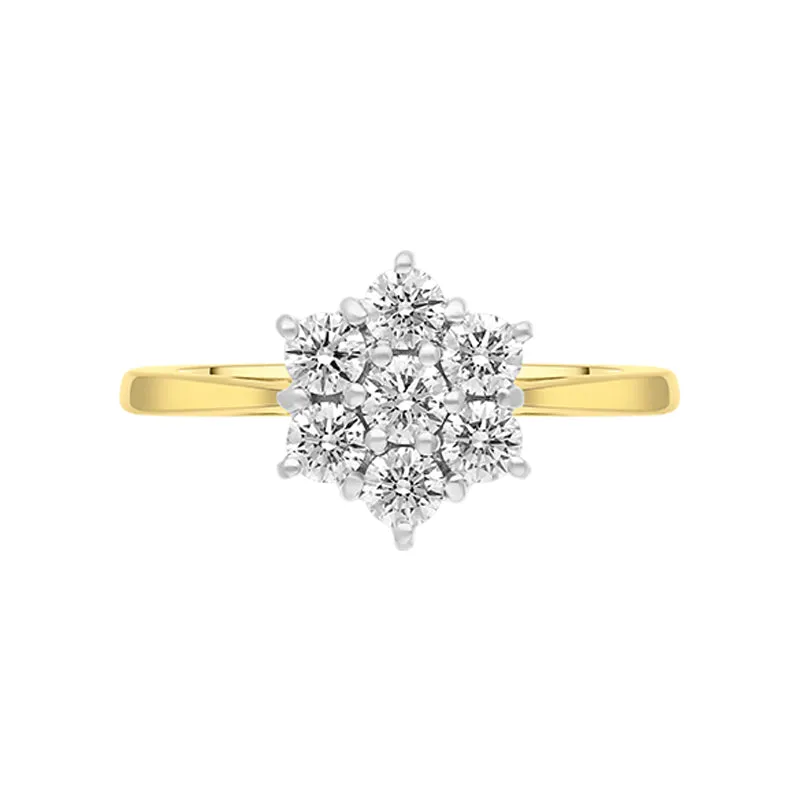 18ct Yellow Gold 0.44ct Diamond Flower Cluster Ring sold by Jura Watches product image thumbnail 2