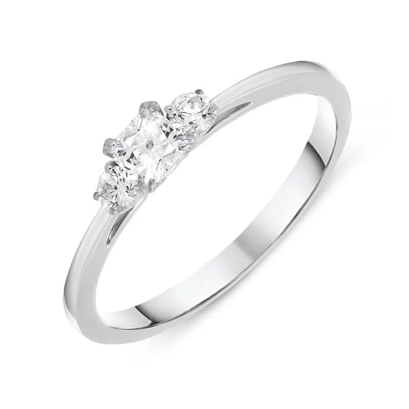 18ct White Gold 0.35ct Diamond Trilogy Ring sold by Jura Watches