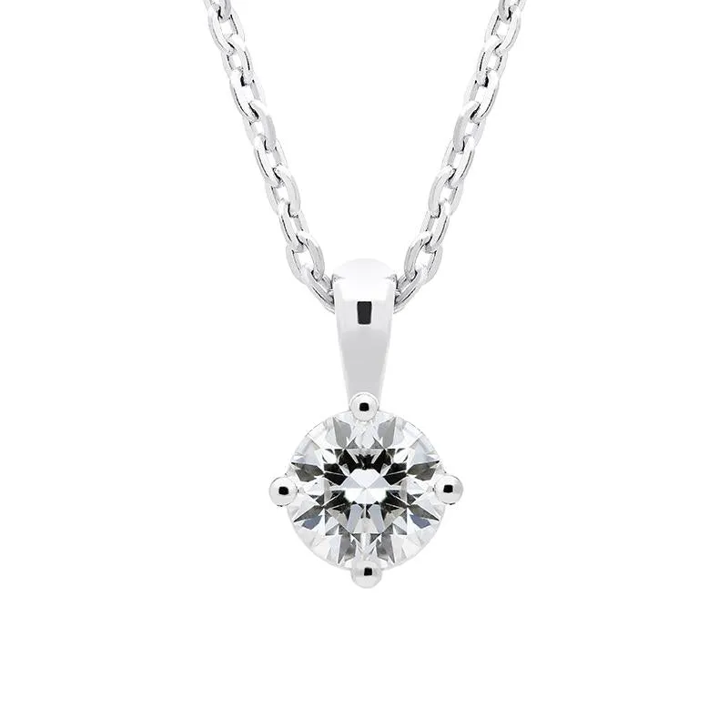 18ct White Gold 0.30ct Diamond Solitaire Necklace sold by Jura Watches