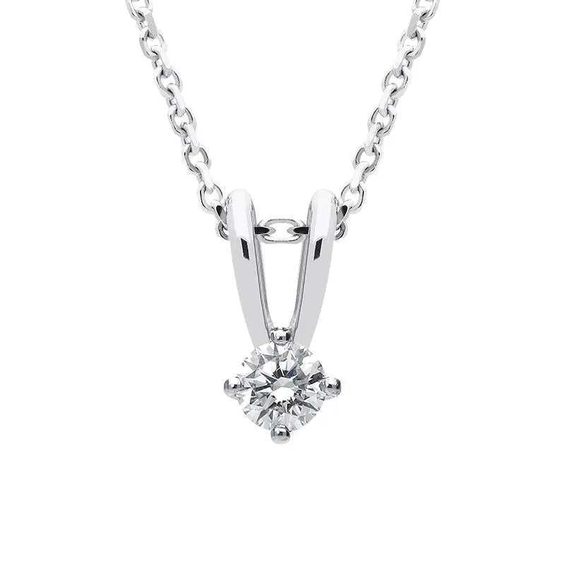 18ct White Gold 0.25ct Diamond Solitaire Necklace sold by Jura Watches