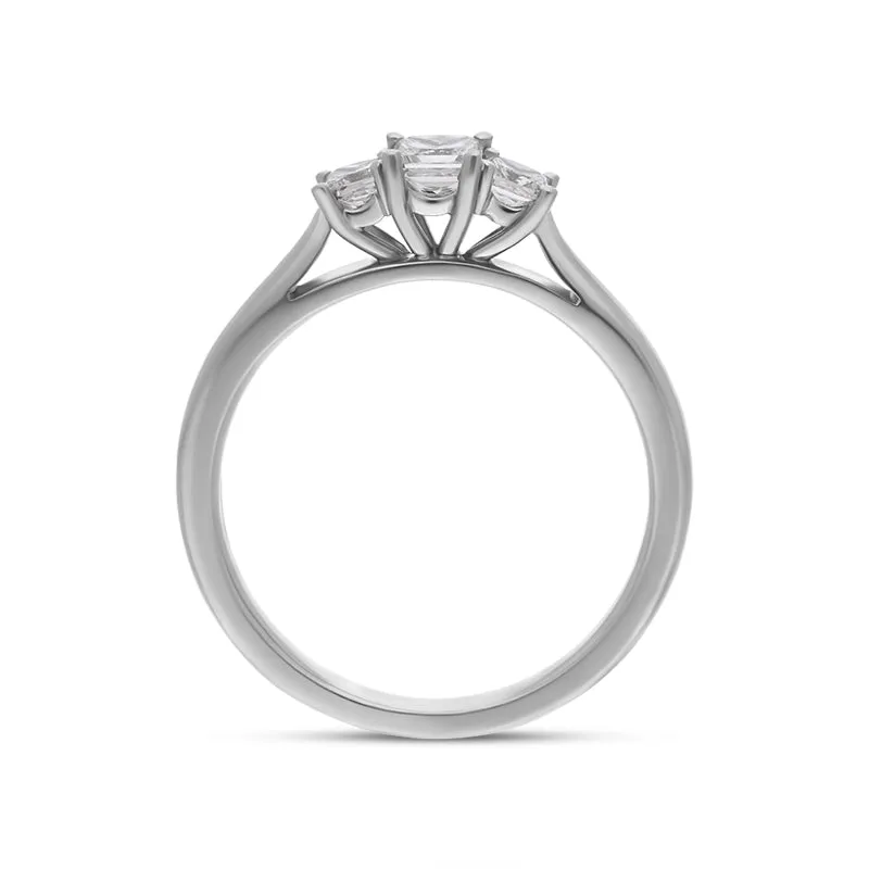 Platinum 0.48ct Diamond Princess Cut Trilogy Ring sold by Jura Watches product image thumbnail 2