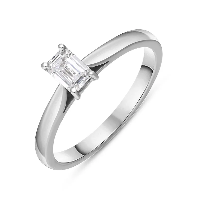Platinum 0.40ct Diamond Emerald Cut Solitaire Ring sold by Jura Watches