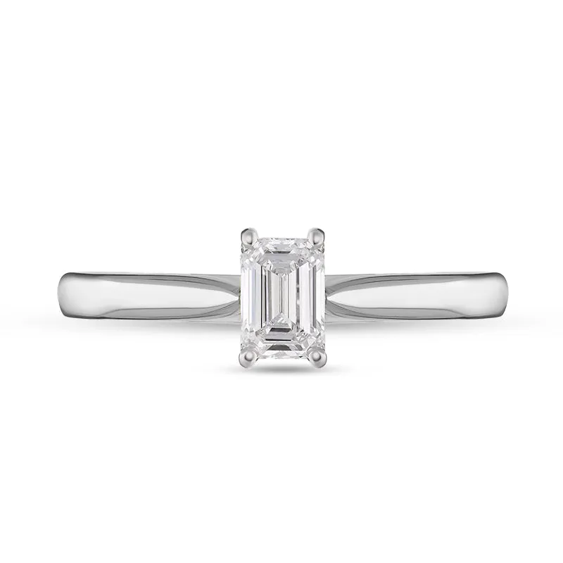 Platinum 0.40ct Diamond Emerald Cut Solitaire Ring sold by Jura Watches product image thumbnail 3