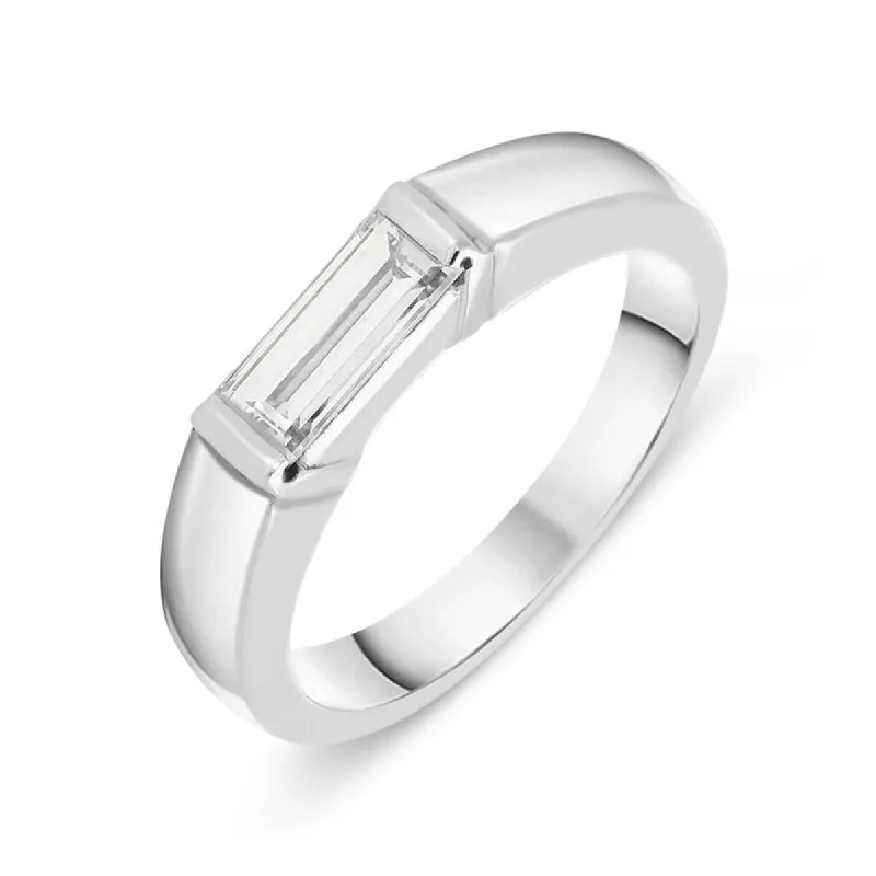 Platinum 0.55ct Diamond Baguette Cut Ring made by Jura Watches